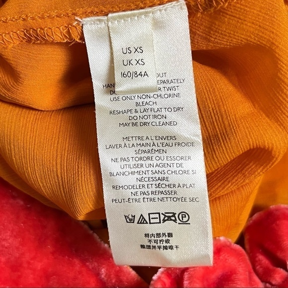 NEW FREE PEOPLE Mini Dress Smocked Ruffle Puff Sleeve Open Back Fall Wedding XS - Picture 12 of 14